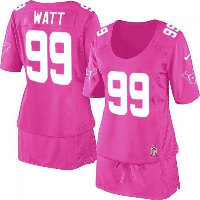Women's Texans #99 JJ Watt Pink Breast Cancer Awareness Stitched NFL Elite Jersey