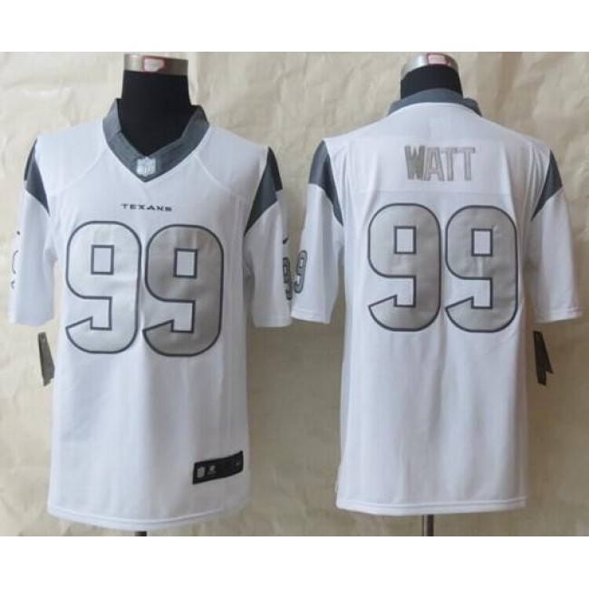 Nike Texans #99 J.J. Watt White Men's Stitched NFL Limited Platinum Jersey