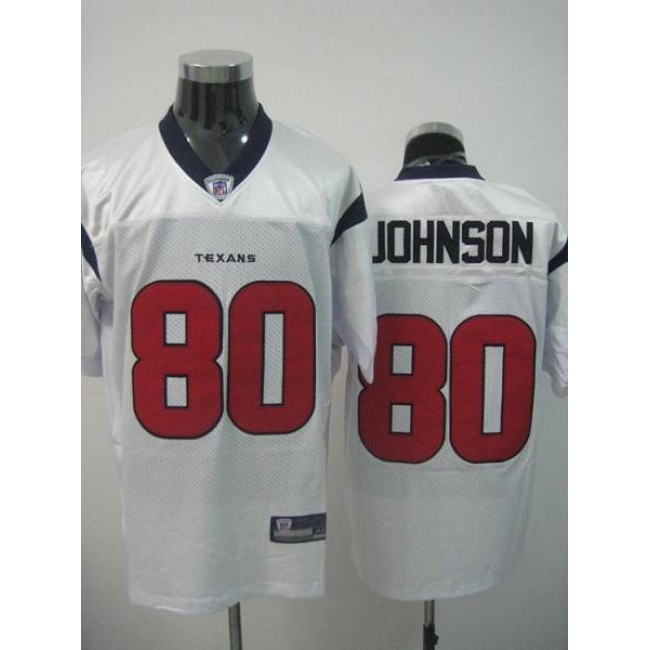 Texans A.Johnson #80 White Stitched NFL Jersey