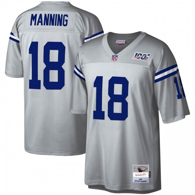 Indianapolis Colts #18 Peyton Manning Mitchell & Ness NFL 100 Retired Player Platinum Jersey
