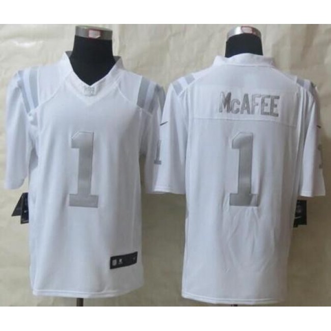Nike Colts #1 Pat McAfee White Men's Stitched NFL Limited Platinum Jersey