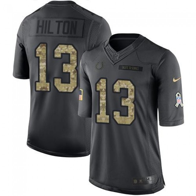 Indianapolis Colts #13 T.Y. Hilton Black Youth Stitched NFL Limited 2016 Salute to Service Jersey