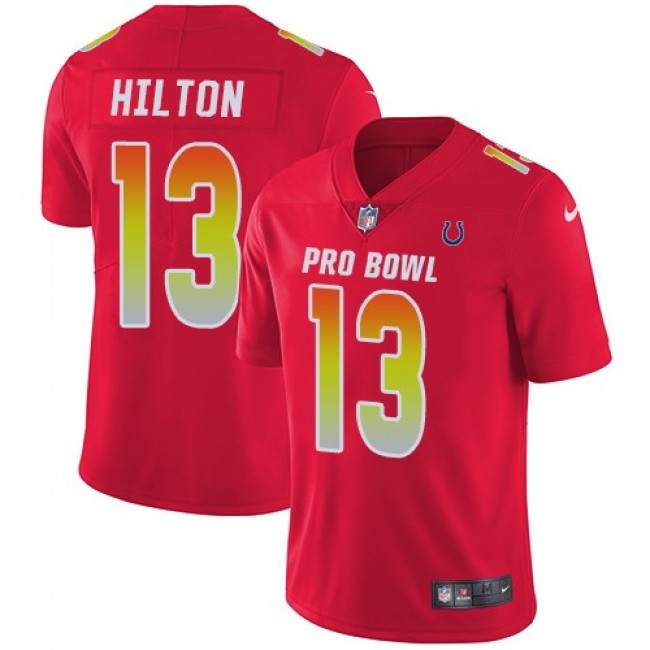 Nike Colts #13 T.Y. Hilton Red Men's Stitched NFL Limited AFC 2018 Pro Bowl Jersey