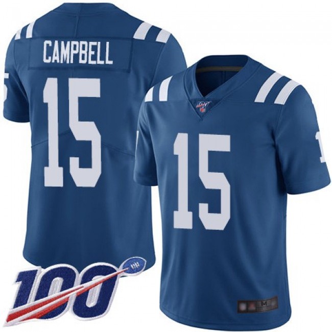 Nike Colts #15 Parris Campbell Royal Blue Team Color Men's Stitched NFL 100th Season Vapor Limited Jersey