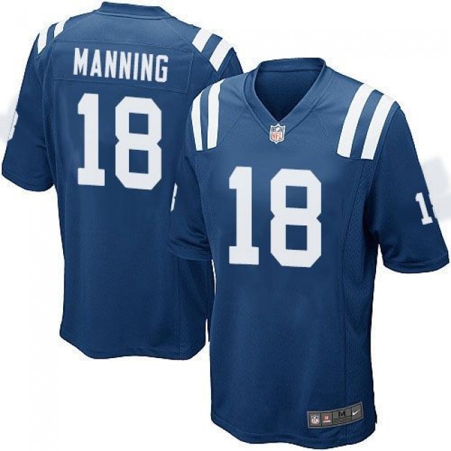 Indianapolis Colts #18 Peyton Manning Royal Blue Team Color Youth Stitched NFL Elite Jersey