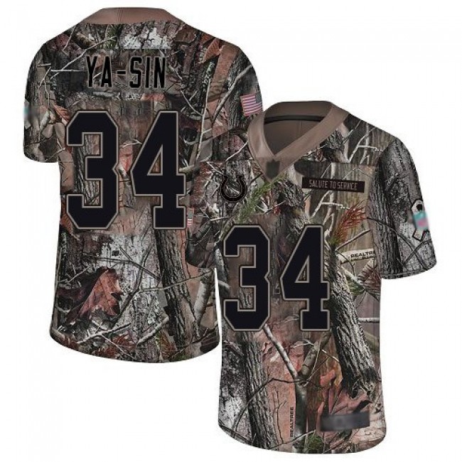 Nike Colts #34 Rock Ya-Sin Camo Men's Stitched NFL Limited Rush Realtree Jersey