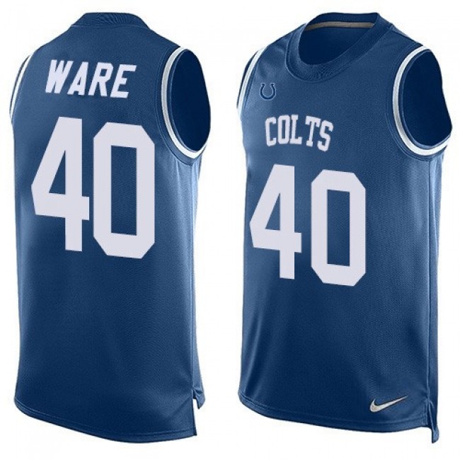 Nike Colts #40 Spencer Ware Royal Blue Team Color Men's Stitched NFL Limited Tank Top Jersey