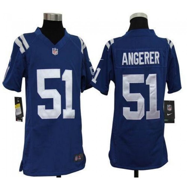 Indianapolis Colts #51 Pat Angerer Royal Blue Team Color Youth Stitched NFL Elite Jersey