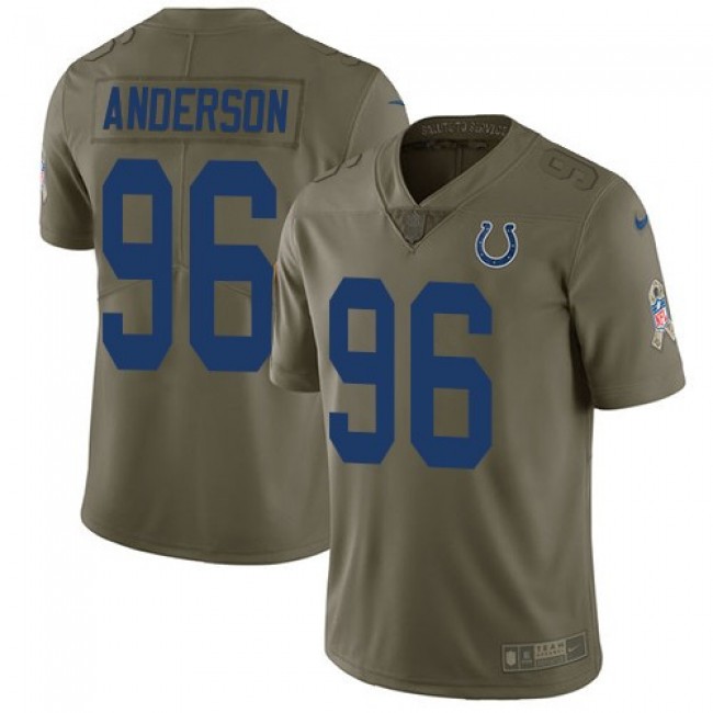 Indianapolis Colts #96 Henry Anderson Olive Youth Stitched NFL Limited 2017 Salute to Service Jersey