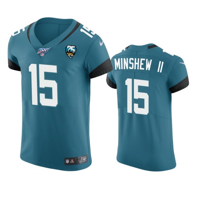 Jacksonville Jaguars #15 Gardner Minshew II Teal 25th Season Vapor Elite Stitched NFL Jersey