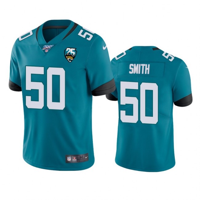 Nike Jaguars #50 Telvin Smith Teal 25th Anniversary Vapor Limited Stitched NFL 100th Season Jersey