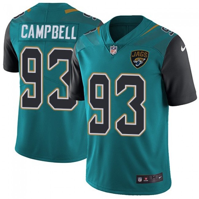 Jacksonville Jaguars #93 Calais Campbell Teal Green Team Color Youth Stitched NFL Vapor Untouchable Limited Jersey