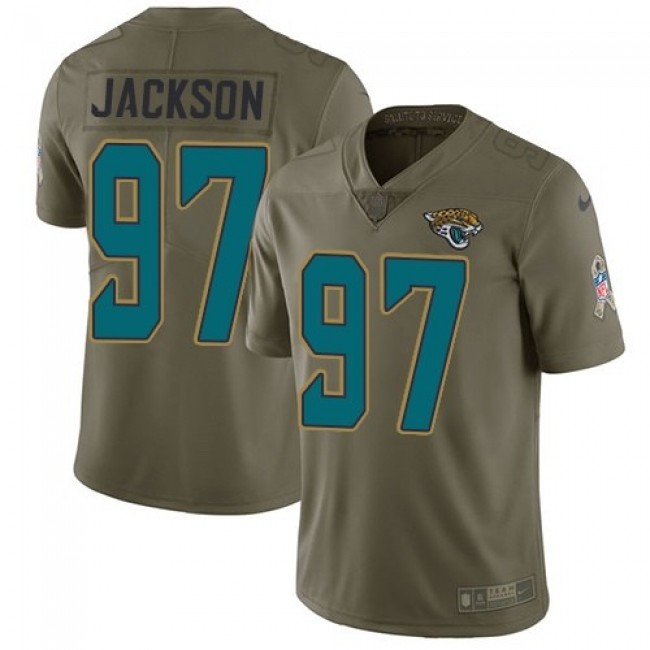 Jacksonville Jaguars #97 Malik Jackson Olive Youth Stitched NFL Limited 2017 Salute to Service Jersey