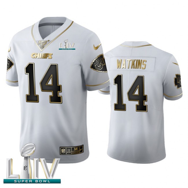 Kansas City Chiefs #14 Sammy Watkins Men's Nike White Golden Super Bowl LIV 2020 Edition Vapor Limited NFL 100 Jersey
