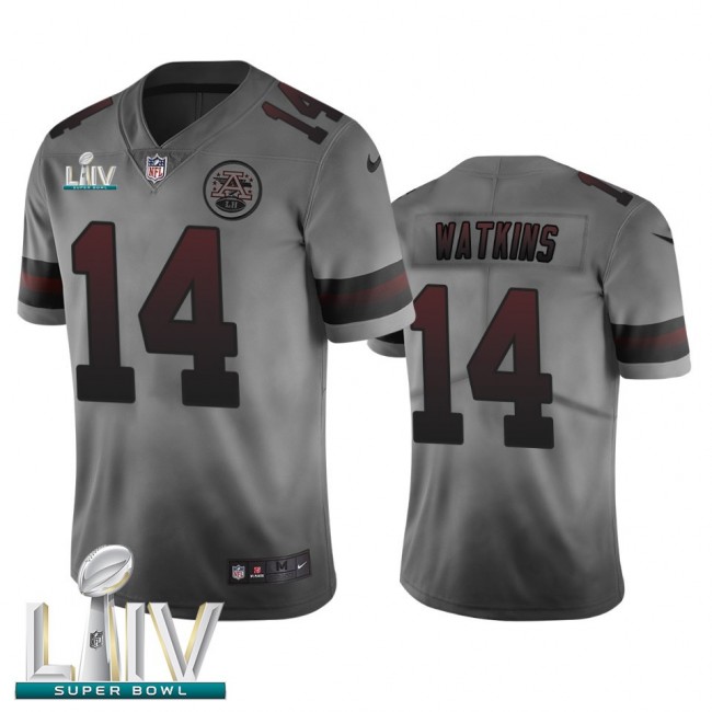 Kansas City Chiefs #14 Sammy Watkins Smoky Gray Super Bowl LIV 2020 Men's Nike Vapor Limited City Edition NFL Jersey