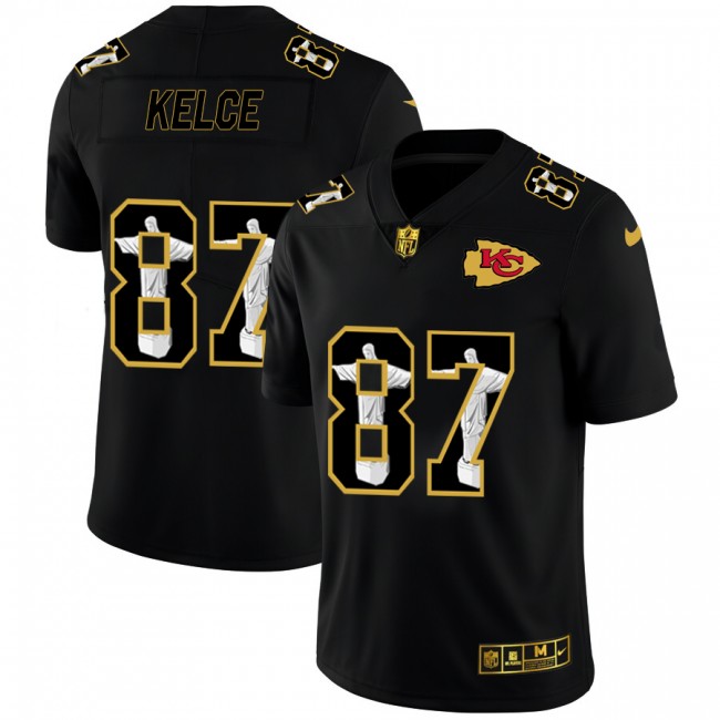 Kansas City Chiefs #87 Travis Kelce Nike Carbon Black Vapor Cristo Redentor Limited NFL Jersey