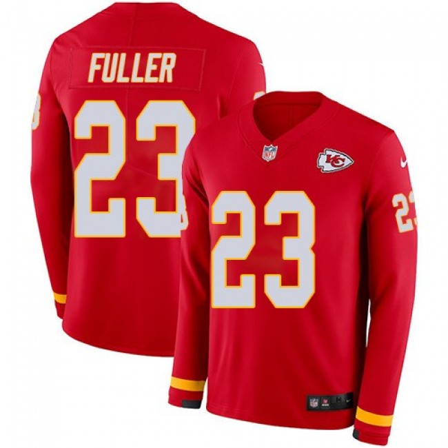 Men's Chiefs #23 Kendall Fuller Red Team Color Men's Stitched NFL Limited Therma Long Sleeve Jersey