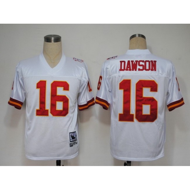 Mitchell And Ness Chiefs #16 Len Dawson White Stitched Throwback NFL Jersey