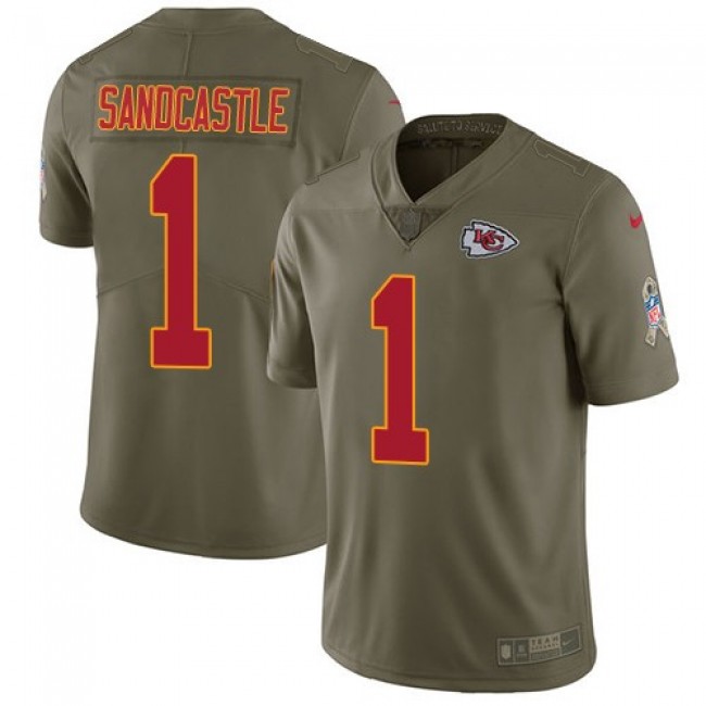 Nike Chiefs #1 Leon Sandcastle Olive Men's Stitched NFL Limited 2017 Salute to Service Jersey