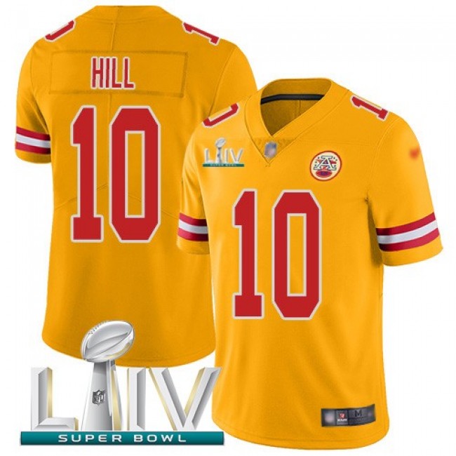 Nike Chiefs #10 Tyreek Hill Gold Super Bowl LIV 2020 Men's Stitched NFL Limited Inverted Legend Jersey