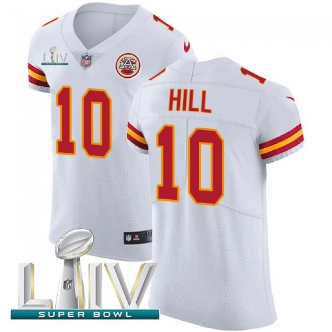 Nike Chiefs #10 Tyreek Hill White Super Bowl LIV 2020 Men's Stitched NFL New Elite Jersey