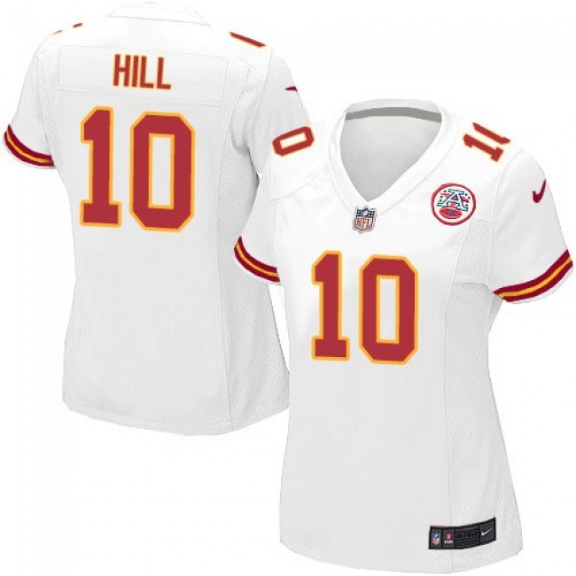Women's Chiefs #10 Tyreek Hill White Stitched NFL Elite Jersey