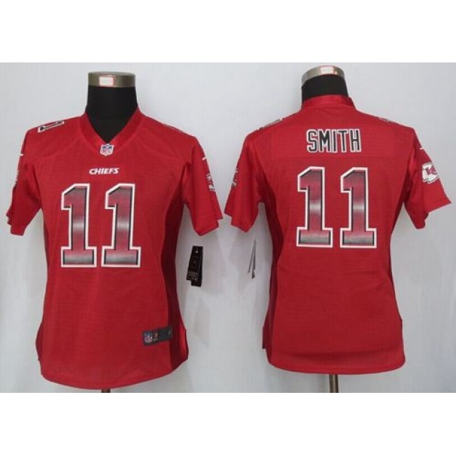 Women's Chiefs #11 Alex Smith Red Team Color Stitched NFL Elite Strobe Jersey