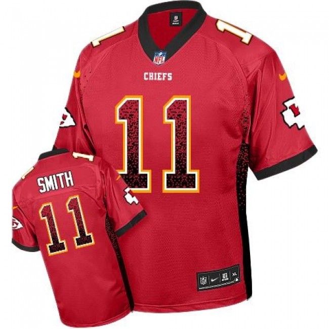 Kansas City Chiefs #11 Alex Smith Red Team Color Youth Stitched NFL Elite Drift Fashion Jersey