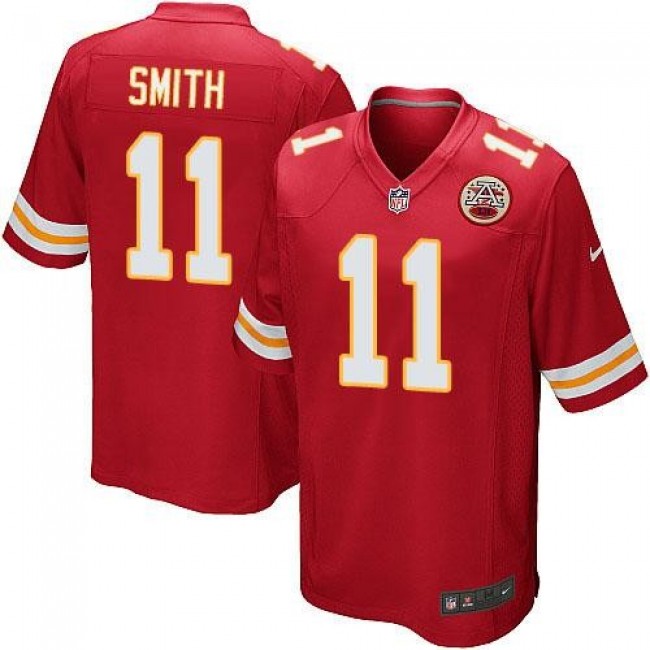 Kansas City Chiefs #11 Alex Smith Red Team Color Youth Stitched NFL Elite Jersey
