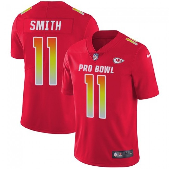 Kansas City Chiefs #11 Alex Smith Red Youth Stitched NFL Limited AFC 2018 Pro Bowl Jersey