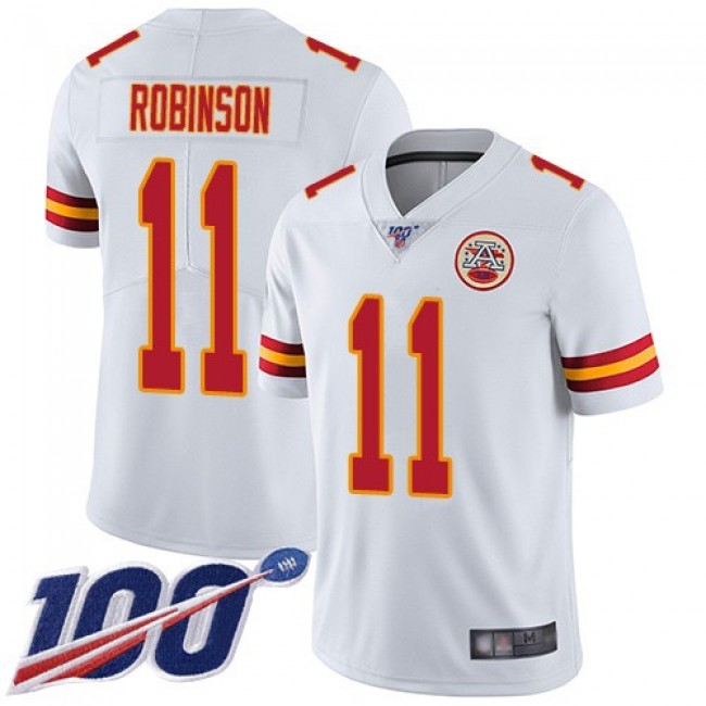 Nike Chiefs #11 Demarcus Robinson White Men's Stitched NFL 100th Season Vapor Limited Jersey