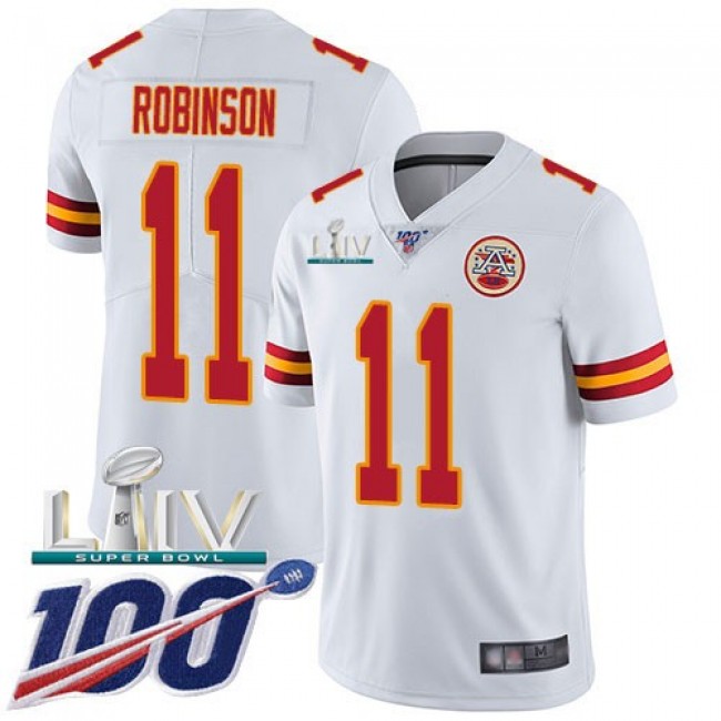 Nike Chiefs #11 Demarcus Robinson White Super Bowl LIV 2020 Men's Stitched NFL 100th Season Vapor Untouchable Limited Jersey