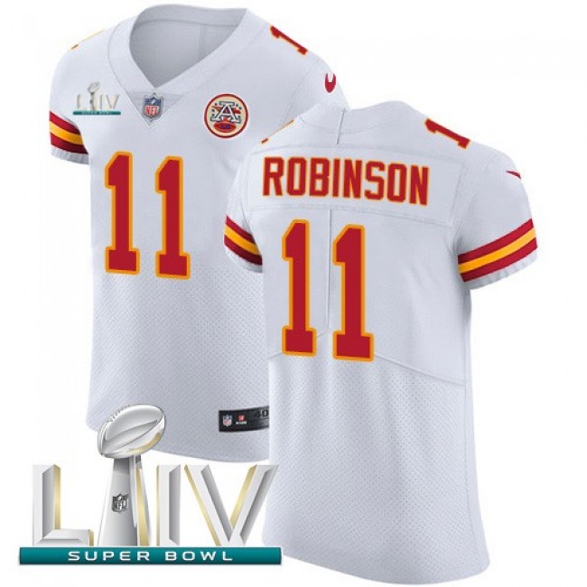 Nike Chiefs #11 Demarcus Robinson White Super Bowl LIV 2020 Men's Stitched NFL New Elite Jersey
