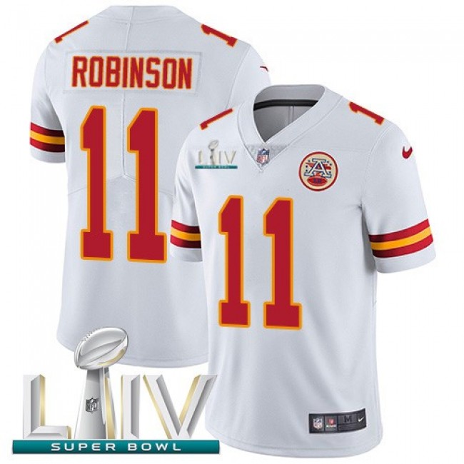 Nike Chiefs #11 Demarcus Robinson White Super Bowl LIV 2020 Men's Stitched NFL Vapor Untouchable Limited Jersey