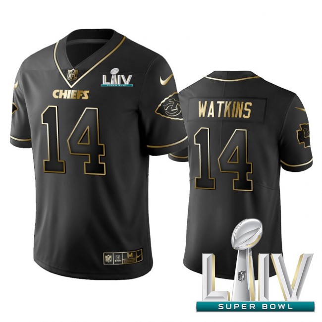 Nike Chiefs #14 Sammy Watkins Black Golden Super Bowl LIV 2020 Limited Edition Stitched NFL Jersey