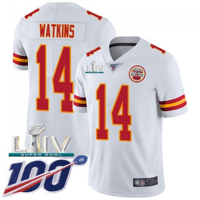 Nike Chiefs #14 Sammy Watkins White Super Bowl LIV 2020 Men's Stitched NFL 100th Season Vapor Untouchable Limited Jersey