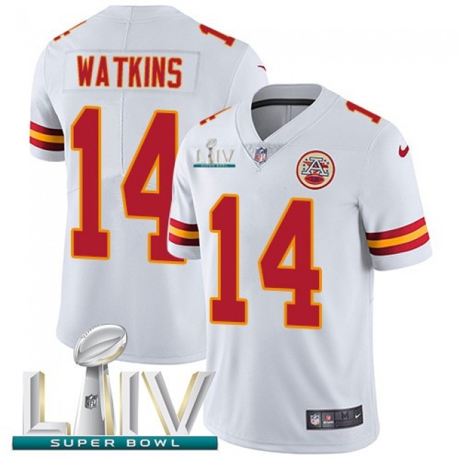 Nike Chiefs #14 Sammy Watkins White Super Bowl LIV 2020 Men's Stitched NFL Vapor Untouchable Limited Jersey