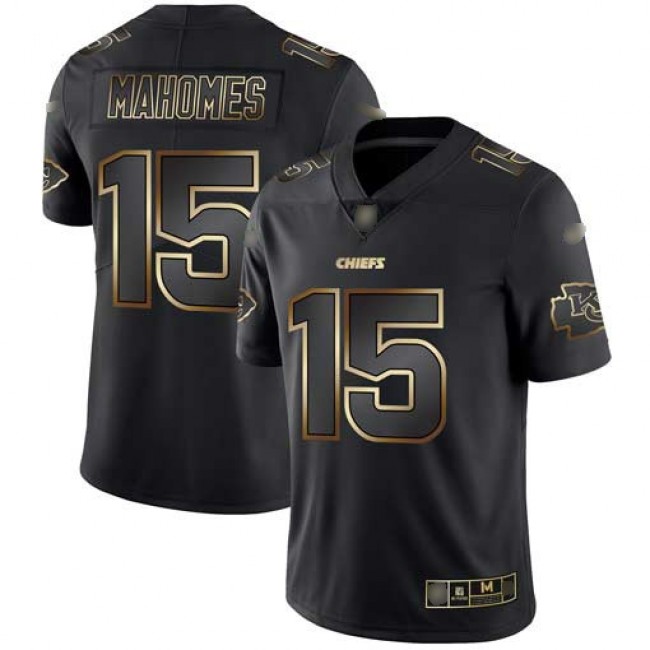 Nike Chiefs #15 Patrick Mahomes Black/Gold Men's Stitched NFL Vapor Untouchable Limited Jersey