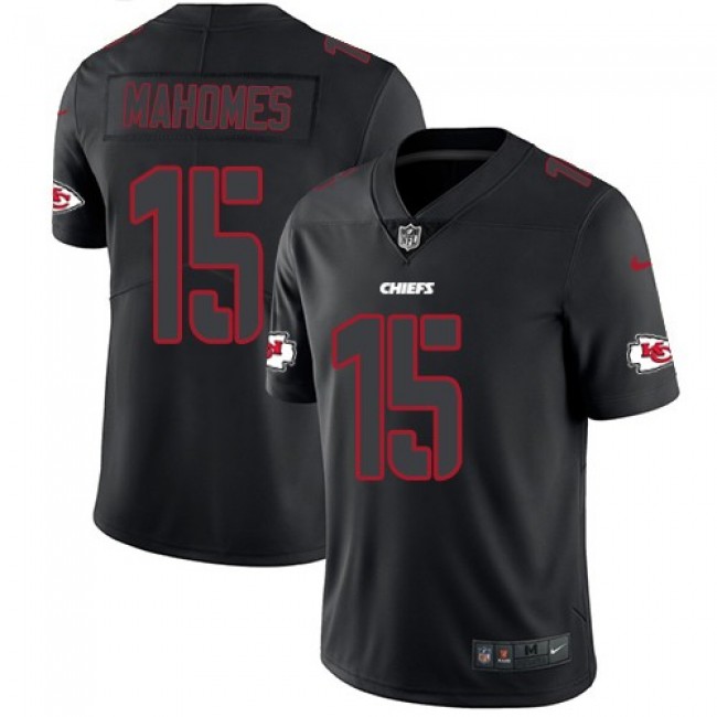 Nike Chiefs #15 Patrick Mahomes Black Men's Stitched NFL Limited Rush Impact Jersey