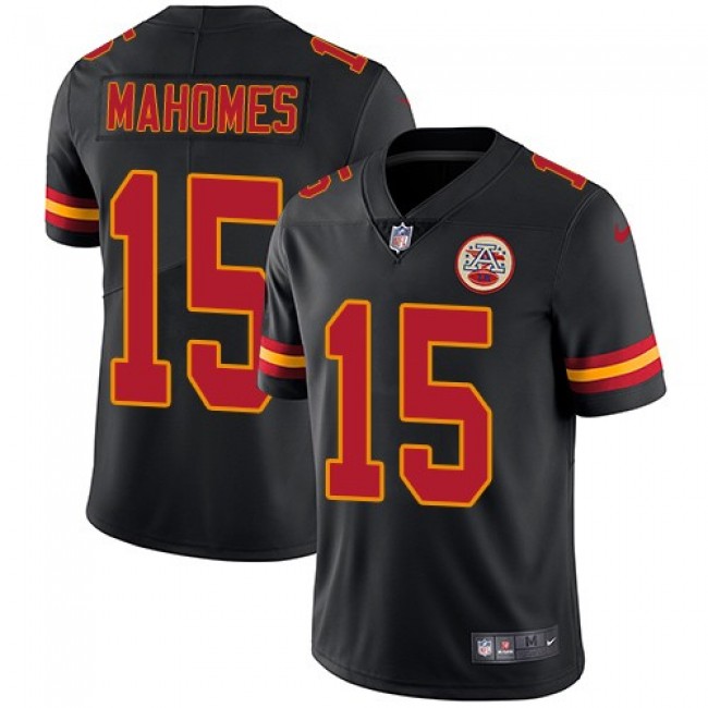 Nike Chiefs #15 Patrick Mahomes Black Men's Stitched NFL Limited Rush Jersey