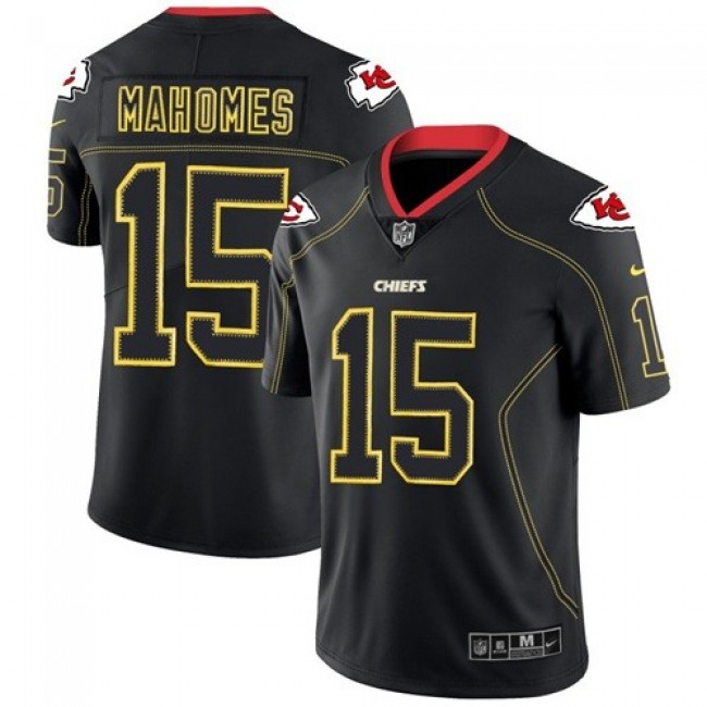 Nike Chiefs #15 Patrick Mahomes Lights Out Black Men's Stitched NFL Limited Rush Jersey