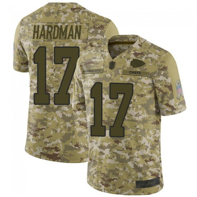 Nike Chiefs #17 Mecole Hardman Camo Men's Stitched NFL Limited 2018 Salute To Service Jersey