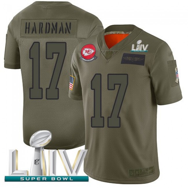Nike Chiefs #17 Mecole Hardman Camo Super Bowl LIV 2020 Men's Stitched NFL Limited 2019 Salute To Service Jersey