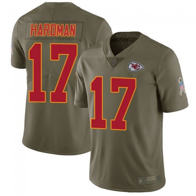 Nike Chiefs #17 Mecole Hardman Olive Men's Stitched NFL Limited 2017 Salute to Service Jersey