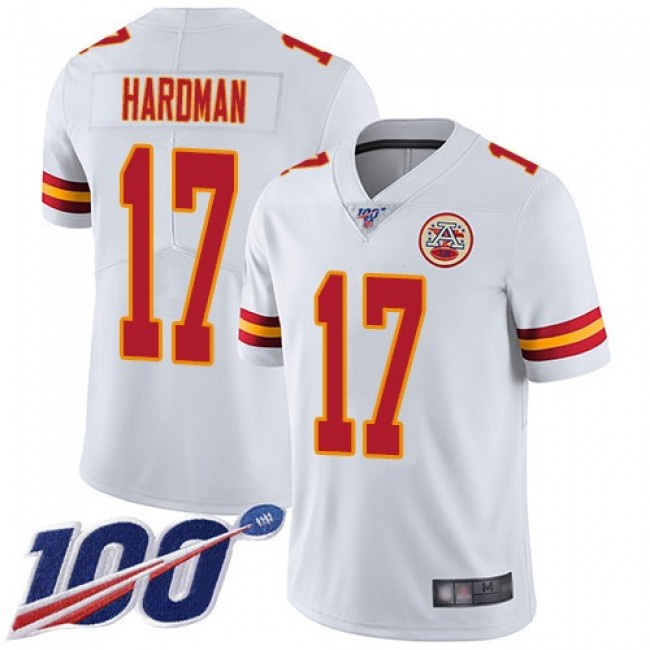 Nike Chiefs #17 Mecole Hardman White Men's Stitched NFL 100th Season Vapor Limited Jersey