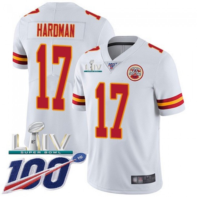 Nike Chiefs #17 Mecole Hardman White Super Bowl LIV 2020 Men's Stitched NFL 100th Season Vapor Untouchable Limited Jersey