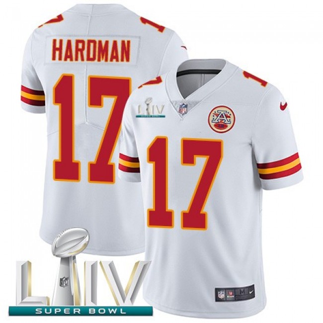 Nike Chiefs #17 Mecole Hardman White Super Bowl LIV 2020 Men's Stitched NFL Vapor Untouchable Limited Jersey