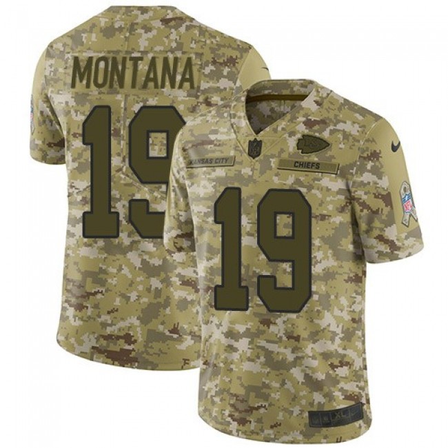 Nike Chiefs #19 Joe Montana Camo Men's Stitched NFL Limited 2018 Salute To Service Jersey
