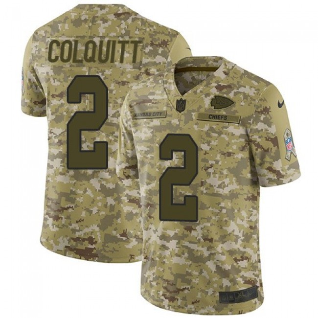Nike Chiefs #2 Dustin Colquitt Camo Men's Stitched NFL Limited 2018 Salute To Service Jersey