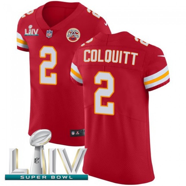 Nike Chiefs #2 Dustin Colquitt Red Super Bowl LIV 2020 Team Color Men's Stitched NFL Vapor Untouchable Elite Jersey